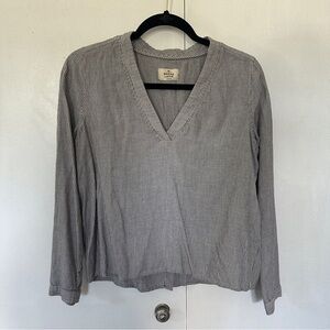 Marine Layer Striped V-Neck Blouse